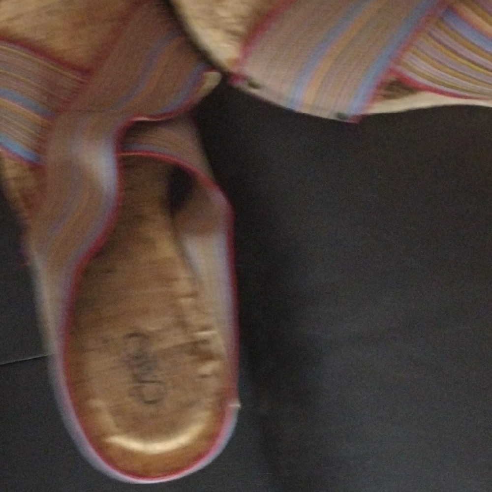 Cato Red and Orange Wedge Sandals​​ - Picture 3 of 4